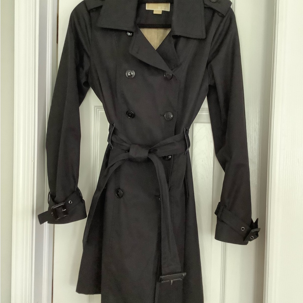 Michael Kors Elegant Black Trench Coat